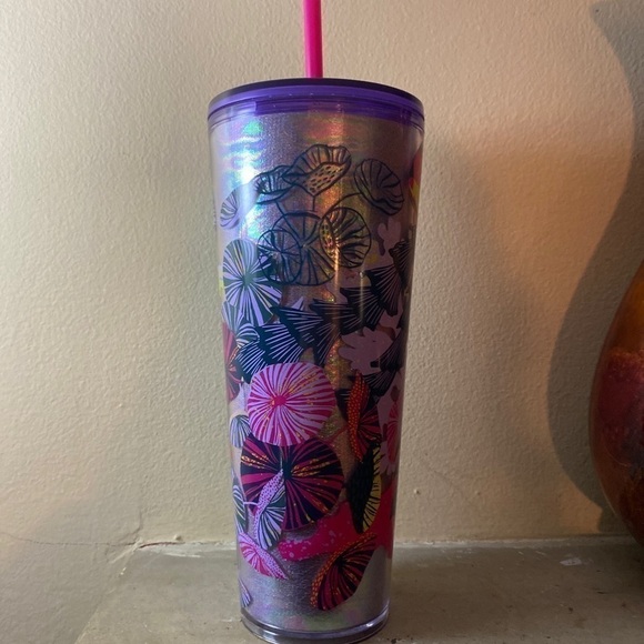 Starbucks Fall 2023 Lilac Jellyfish & Parasols 24 Oz Venti Cold Cup - Picture 1 of 5